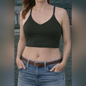 Lululemon Athletica Dark Green V-Neck Sports Bra